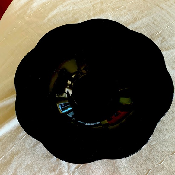 Accents Mid Century Scalloped Black Glass Bowl Poshmark